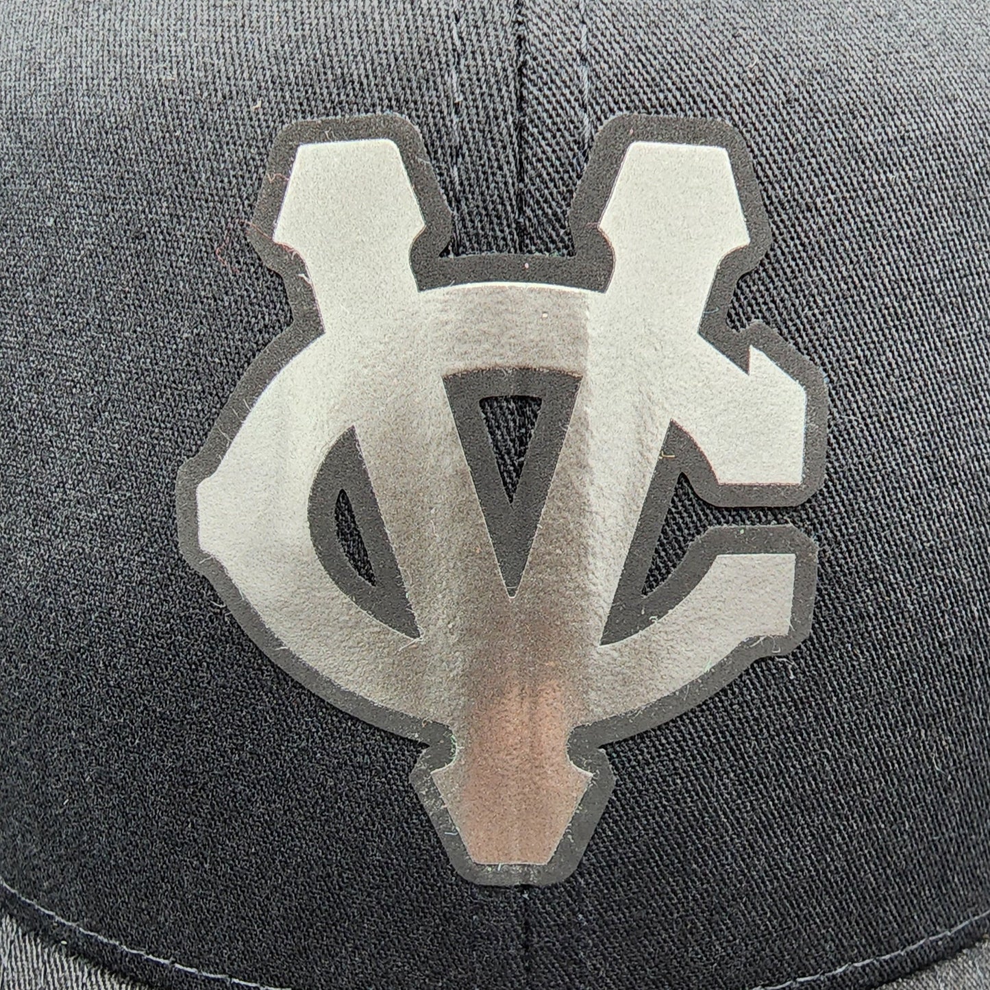 CVCA Metallic Grey "CV" Snapback Trucker Hat