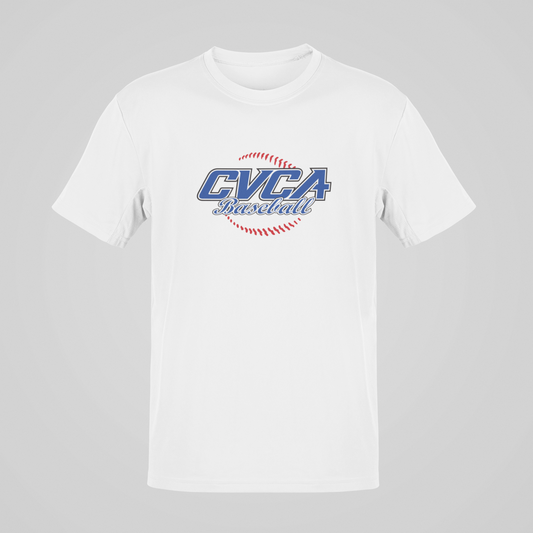 CVCA Baseball Red Stitches Tee